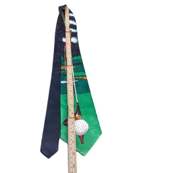 Vintage Golf Tie Steven Harris Handmade in Korea 56 in Long Dad Gift Funny Tie - Picture 3 of 9